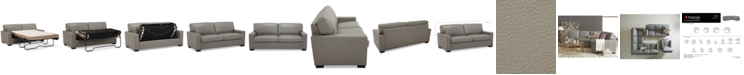 Furniture Ennia 75" Leather Full Sleeper, Created for Macy's